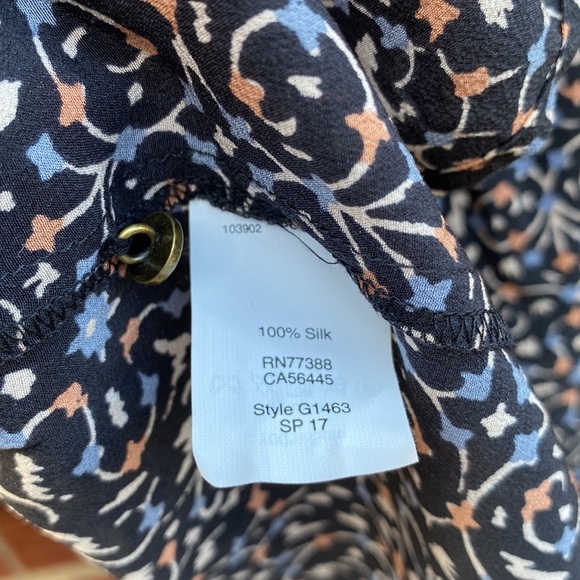 MADEWELL SILK FIESTA PAISLEY BELL- SLEEVE WOMENS TOP SIZE LARGE - Picture 7 of 7